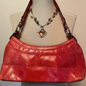 Pink Leather Hand Bag